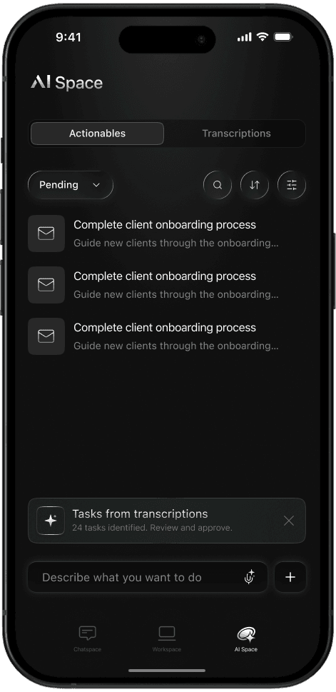 Velozity AI Space on iPhone