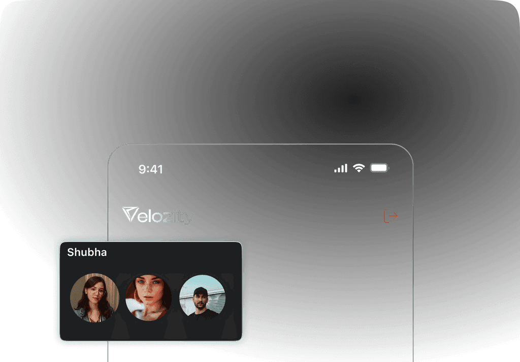 Teammates in a Velozity cabin